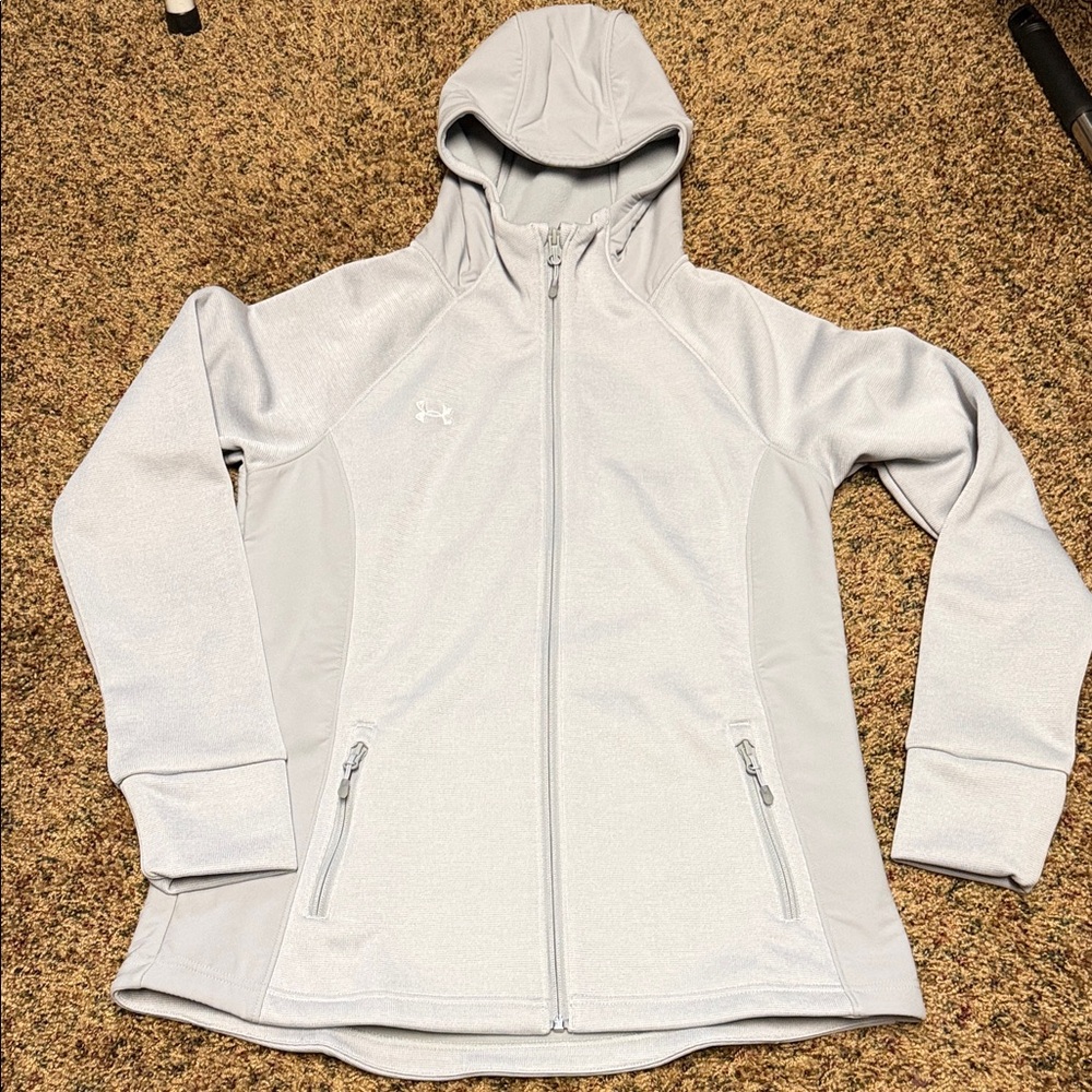 Under Armour Women's Light Gray Jacket Loose Fit Medium